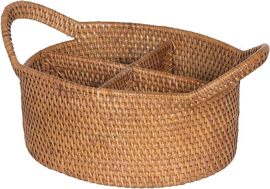Kouboo 1020004 Laguna Utensil Caddy Utensil & Bottle Basket, Honey Brown