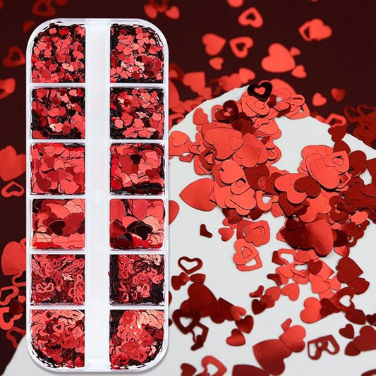 Valentine's Heart Confetti, 2000pcs Red Heart Valentine's Party Table Decorations Happy Valentines Day Birthday Party Decor Supplies (hollow-out heart)