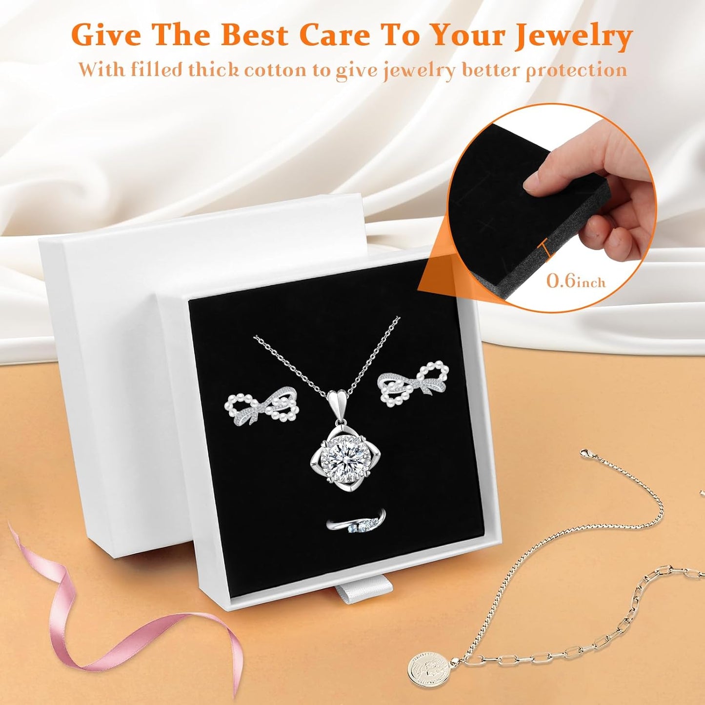 Jewelry Box, 20Pcs Jewelry Boxes for Women 3.5×3.5x1 Inch Jewelry Gift Box, Cardboard Jewelry Gift Necklace Ring Earring Jewelry Box (White)