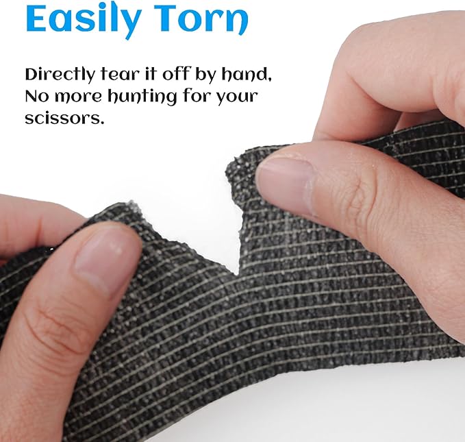 36 Rolls Black Sensi Wrap Elastic Self Adhesive Bandage Wrap 2 Inch, Breathable Cohesive Bandage, Ankle Sprains Swelling Sports Athletic Grip Tape, Dogs Pet Vet Wrap
