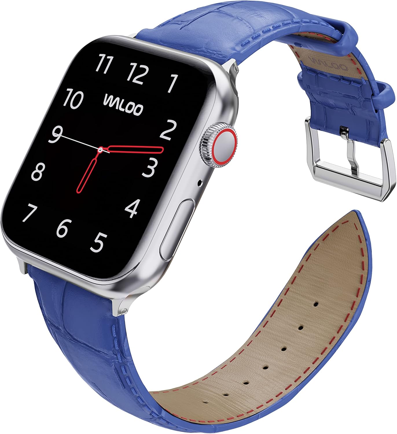 Waloo Genuine Leather Crocodile Embossed Design Alligator Replacement Watch Band Compatible With Your Apple Watch Series 10/9/8/7/6/5/4/3/2/1/SE/Ultra Fits Sizes 38mm, 40mm, 41mm, 42mm, 44mm, 45mm, 46mm, 49mm