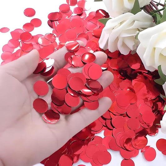 Red Metallic Foil Confetti 8000 Pcs Shiny Round Table Confetti for Fill Balloon Wedding Graduation Party Decorations,60g of pack
