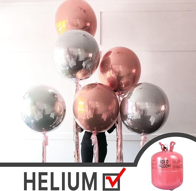 PartyWoo Metallic Silver Foil Balloons 20pcs Different Sizes Pack of 22 15 10 Inch Large Round Foil 4D Inflatable Mirror Ball Mylar Balloons for Graduation Birthday Engagement Party Decorations