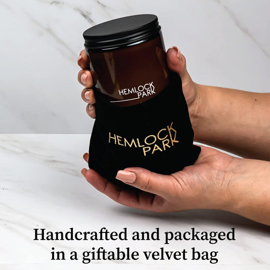 Hemlock Park Crackling Wood Wick Candle Handcrafted with Natural Coconut Wax (Standard 8 oz, Ginger)