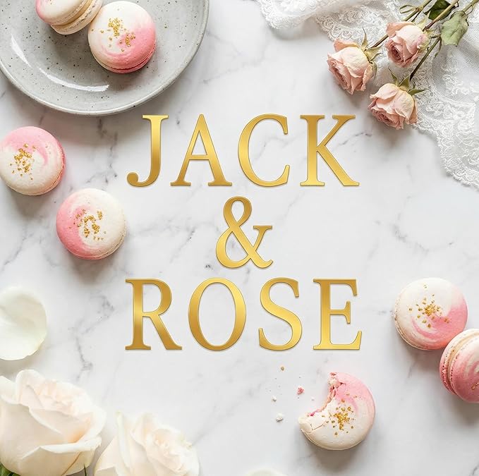Wedding Cake Toppers Diamond Ring Personalized Cake Topper with 26 Letter Bride and Groom Initial Sign Custom Cakes Topper Wedding Toppers for Cakes - Gold Acrylic