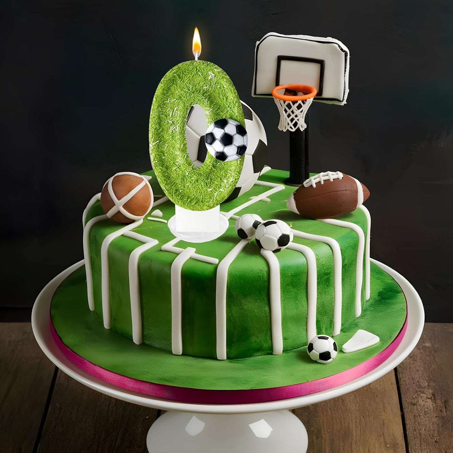 0th Birthday Candles，Soccer Birthday Decorations，Suitable for Girl and boy Cake Toppers, Wedding Cakes, Anniversaries, Party Celebrations, Birthday Decorations (Number 0)