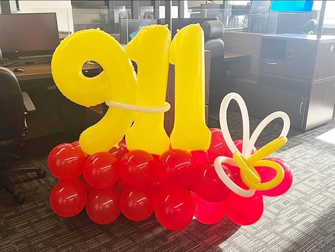 Numbers Balloon 3, 40 Inch Large Yellow Balloon for Three Year Old Birthday Decor, 3 13 30 31 Birthday Party Decorations for Wedding Supplies