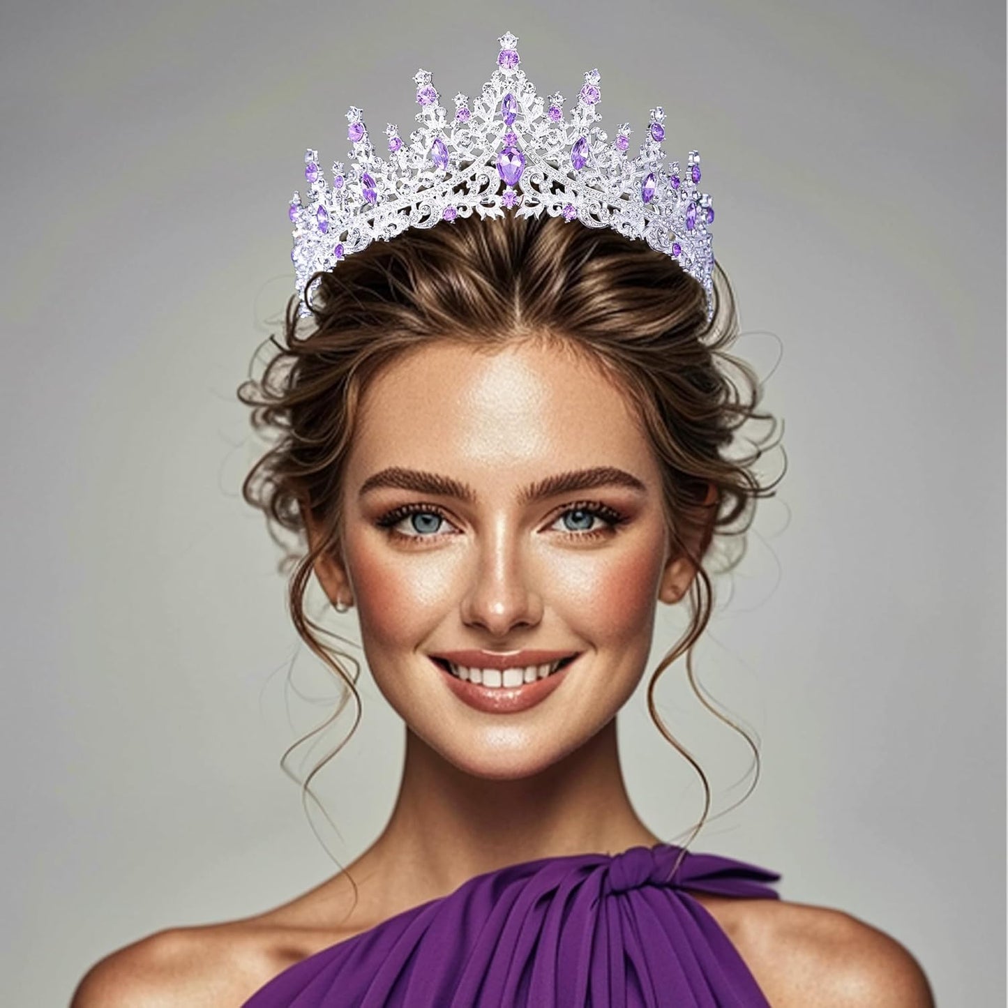 Kamirola Crystal Crowns and Tiaras Headband for Girl or Women Birthday Party Wedding Prom Bridal Halloween Christmas （TR19）