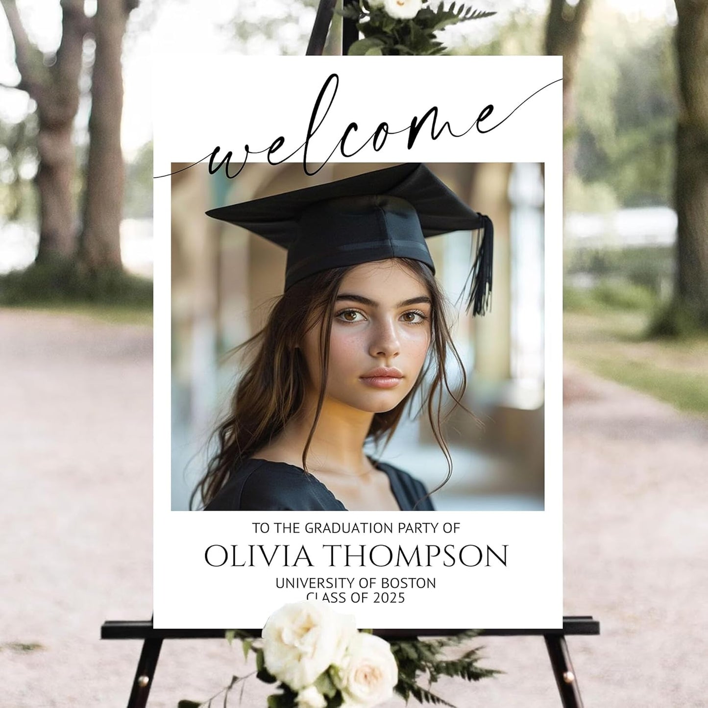 Personalized Graduation Party Welcome Sign With Photo, Graduation Decorations Senior 2025 Yard Sign, Custom Graduation Yard Signs Class of 2025, High School, College Sign For Graduation Party #7