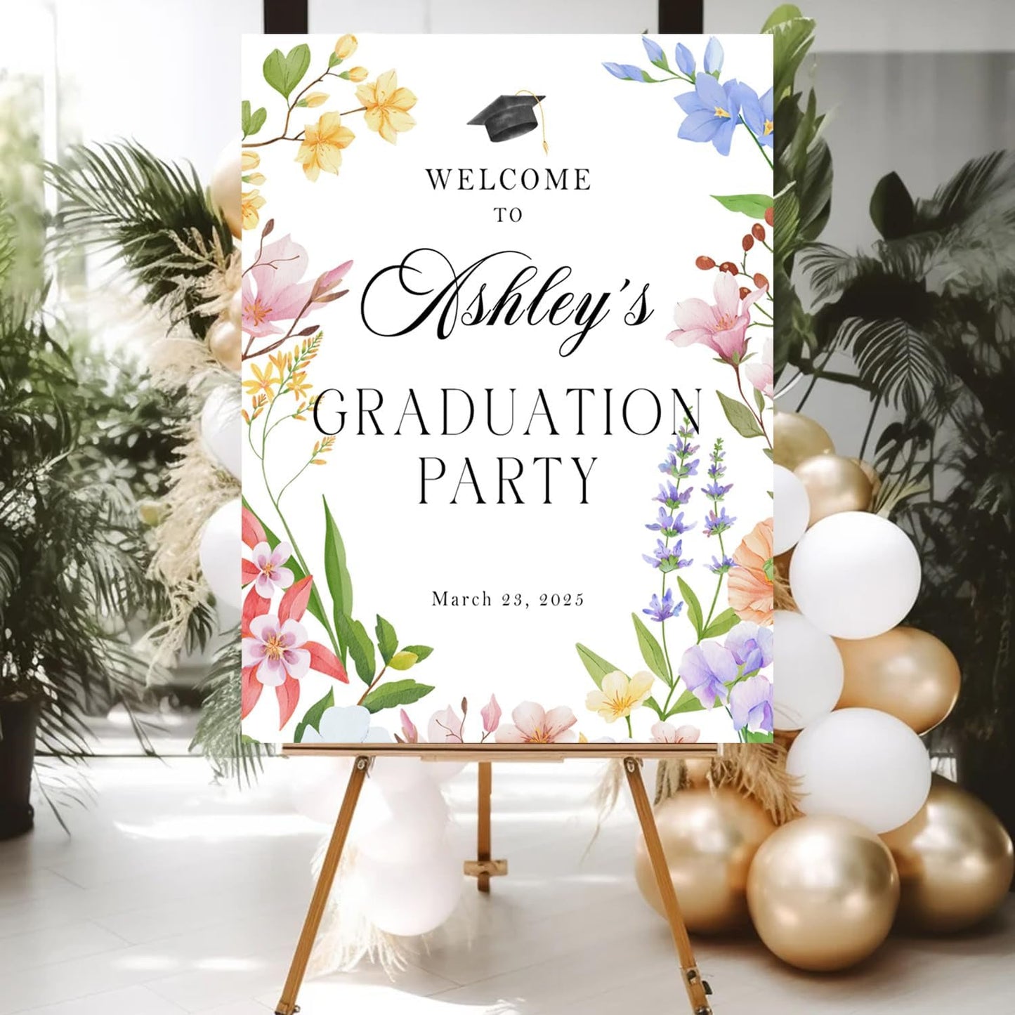 Personalized 2025 Graduation Party Welcome Sign, Minimalist Grads Decor, Class of 2025 Graduation Party Poster, Custom Graduation Party Sign, Congrats Grad Decorations Design 3