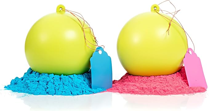 Ultimate Party Supplies Gender Reveal Yellow Target Ball 2 Pack | Pink & Blue Set | Powder Shooting Balls | Gender Reveal Party Ideas