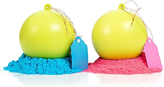 Ultimate Party Supplies Gender Reveal Yellow Target Ball 2 Pack | Pink & Blue Set | Powder Shooting Balls | Gender Reveal Party Ideas