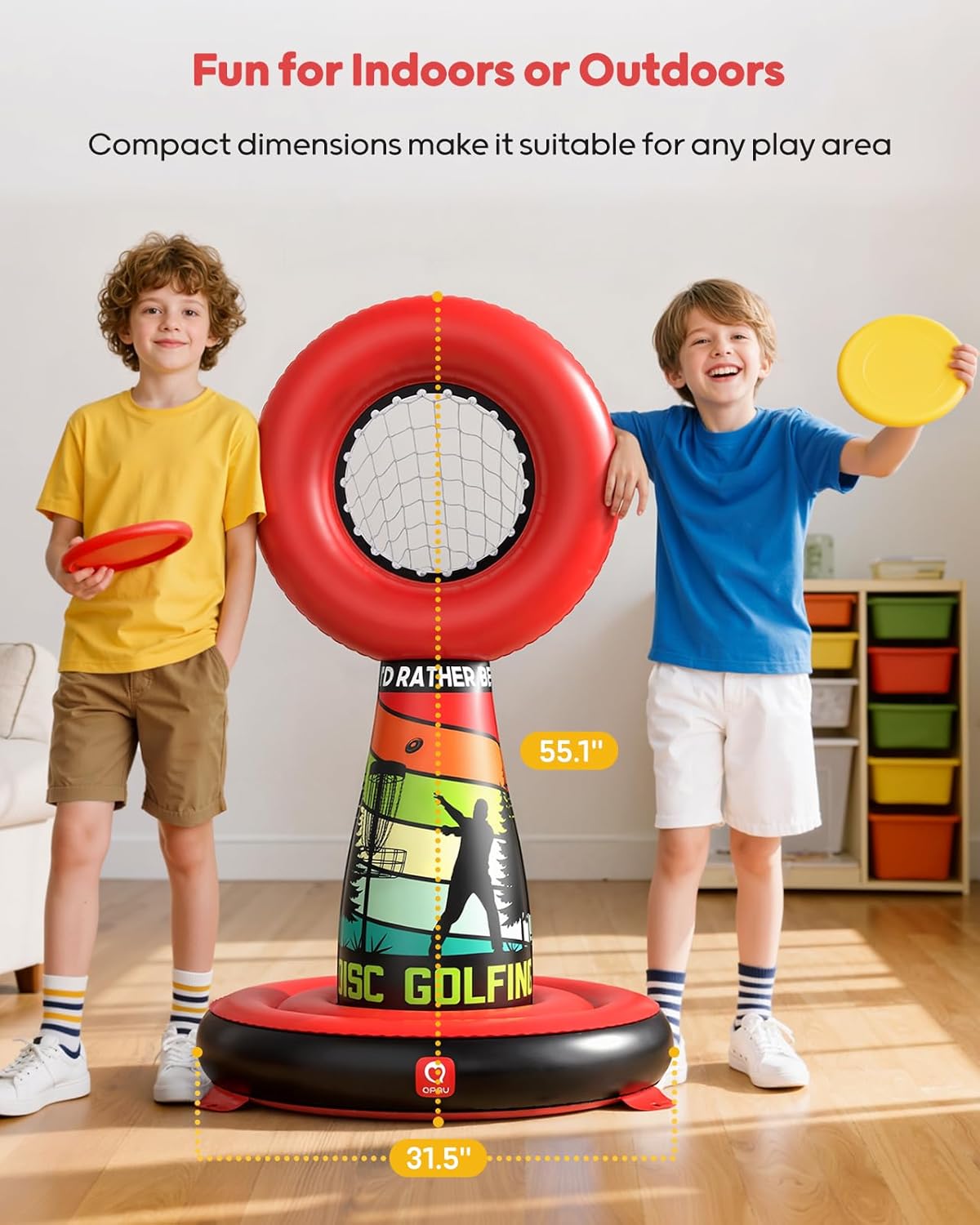 QPAU Inflatable Toss Target Set for Kids Family Fun, Portable Outdoor Yard Games Set with Pump, Kids Toys for Backyard Camping Lawn Throwing Games - Ideal Teen Boy Gifts