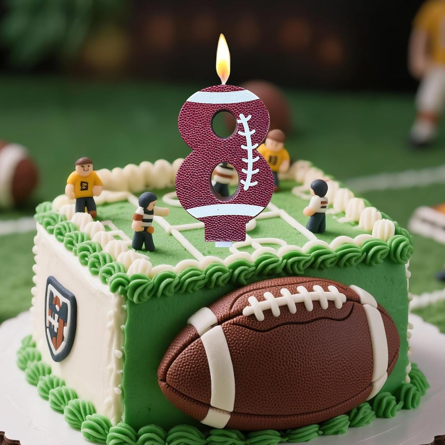 Football Birthday Number Candles for Cake Brown Number 7 Candle Football Cake Topper Cupcake Topper for Football Birthday Party Decorations Supplies Favors