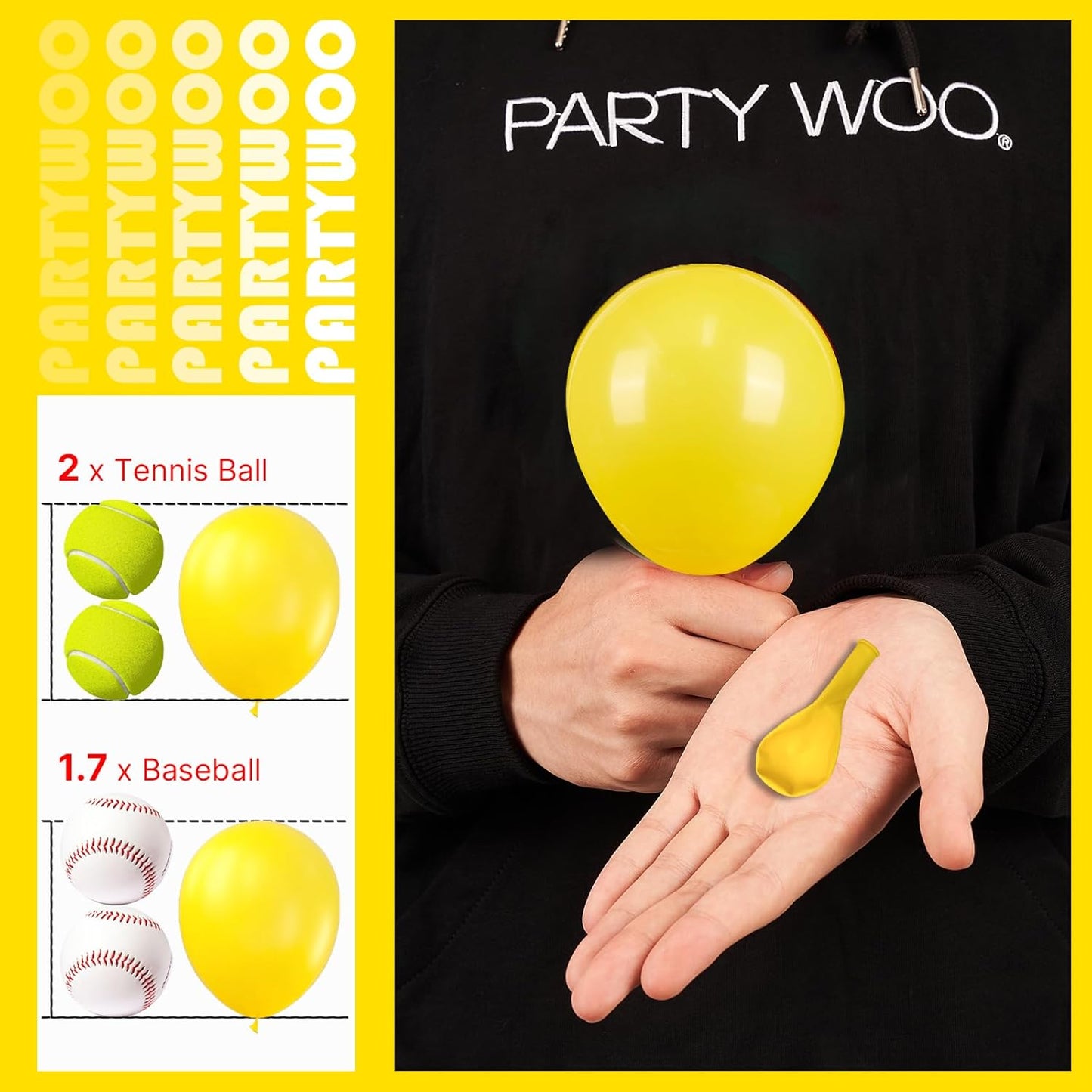 PartyWoo Yellow Balloons 100pcs 5 Inch Small Mini Matte Yellow Latex Balloons for Easter Bee Baby Shower Gender Reveal Engagement Sunflower Graduation Birthday Summer Party Decorations Yellow-Y55