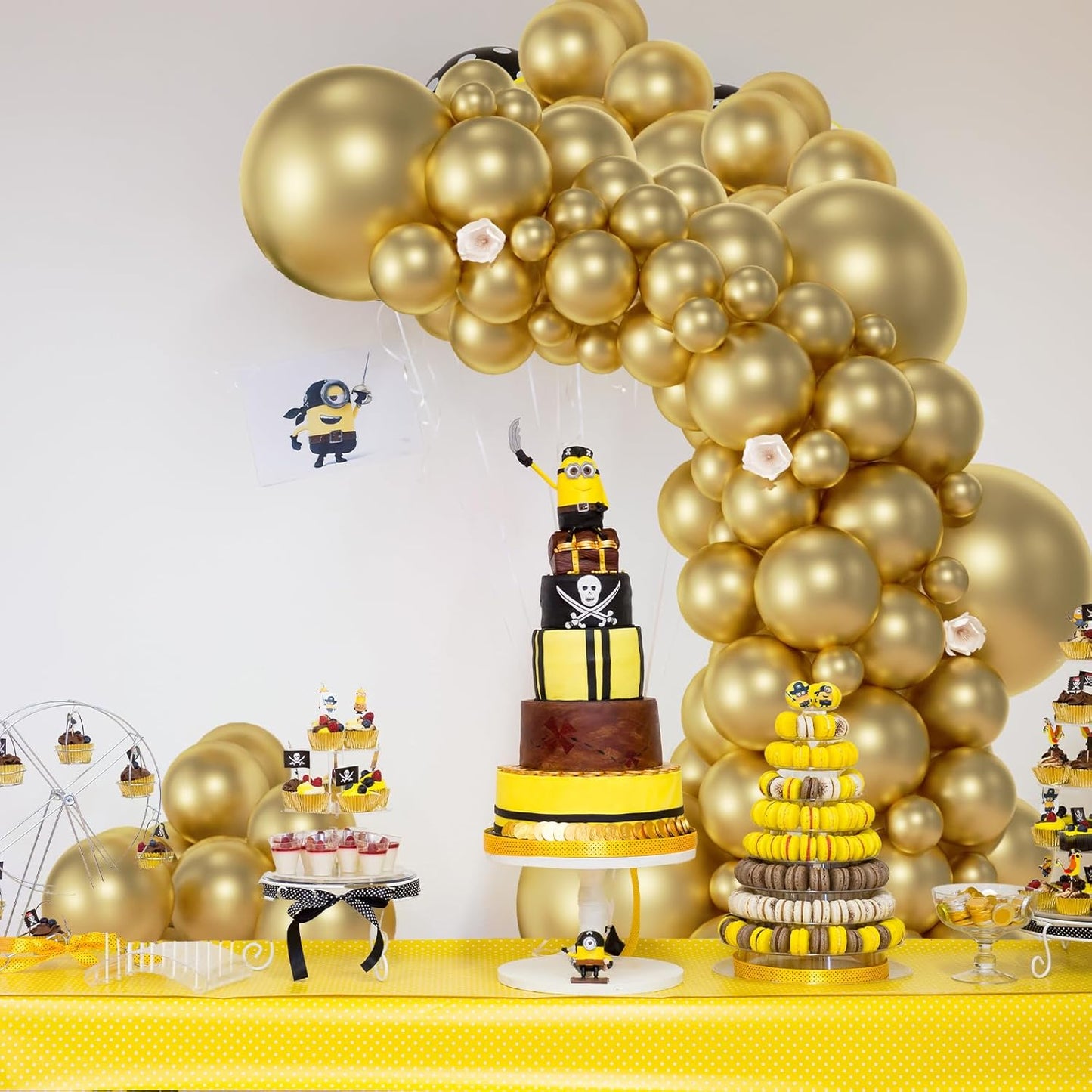 104pcs Metallic Gold Balloons - 18/12/10/5 Inch Chrome Gold Latex Balloons Garland Arch Different Sizes Pack for Birthday, Wedding, New Year's Eve Party Decorations