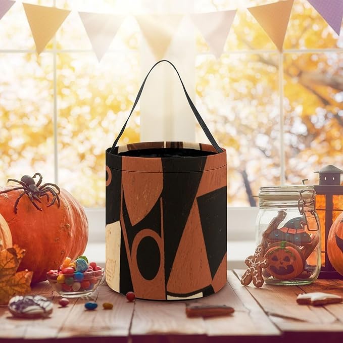 Halloween Candy Bucket - Elephant March Print Trick Or Treat Candy Bag, Gift Bag for Party Favor Supplies