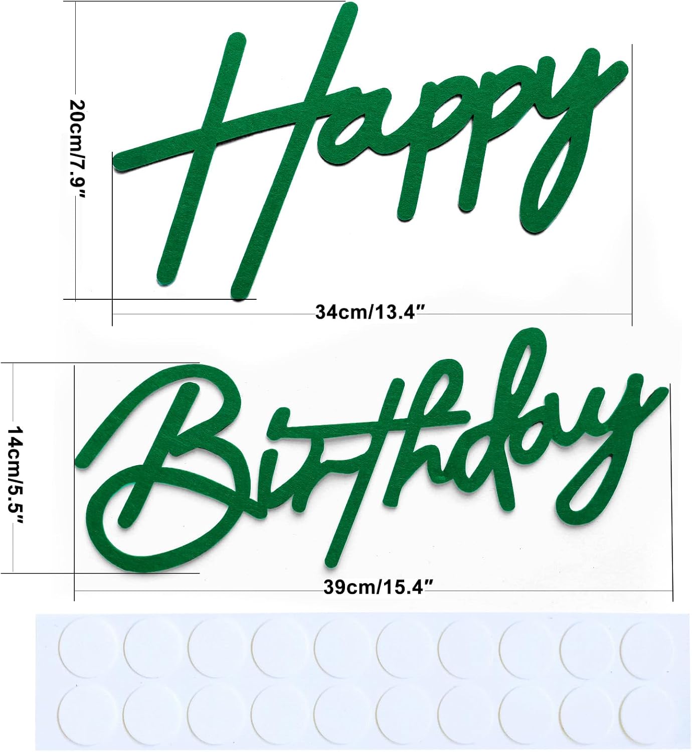 Green Happy Birthday Sign for Backdrop - Felt Happy Birthday Letters for Balloon Arch Party Wall Decor Large Sign for Boys Girls Women Party Baby Shower Decorations