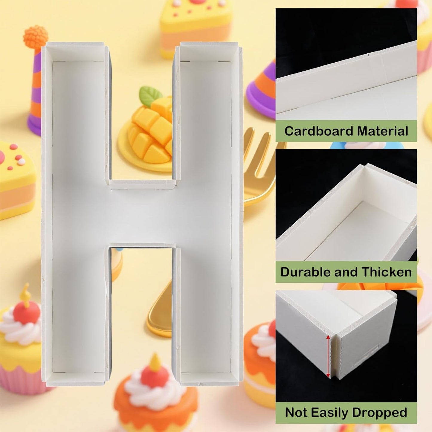 HOME Cardboard Letters for Housewarming Party Decorations, 13.7 Inch Charcuterie Letters Fillable Paper Mache Letter Trays for House Warming Decoration Party, Charcuterie Letter Fillable for New Home