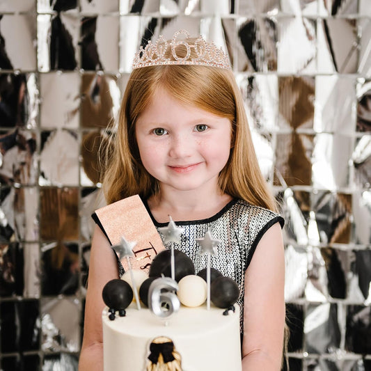 CIEHER 6th Birthday Set: Crown, Sash & Pearl Pin - It's My 6th Birthday Decorations & Gifts