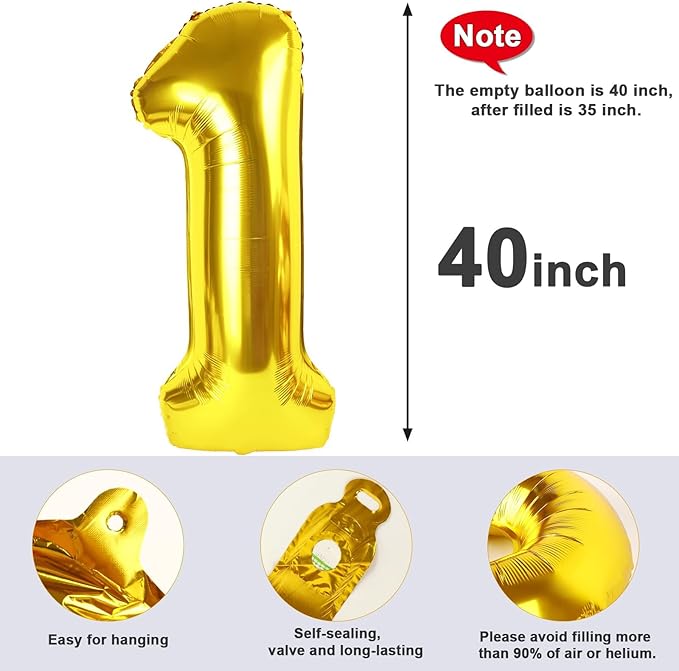 Gold 20 Number Balloon 40 Inch, Large Happy 20th Birthday Decorations for Women, Foil Balloon Number for Wedding Marriage Proposa Big Events Family Reunions Party Supplies
