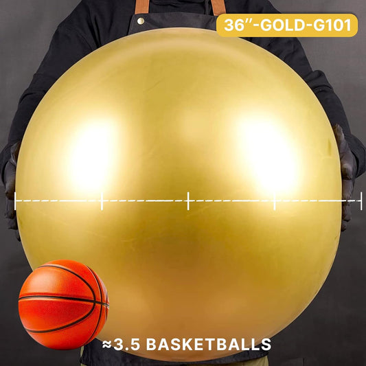 PartyWoo Metallic Gold Balloons 4pcs 36 Inch Extra Large Big Jumbo Giant Chrome Gold Latex Helium Balloons for Graduation Baby Shower Birthday Bachelorette New Year Party Decorations Gold-G101