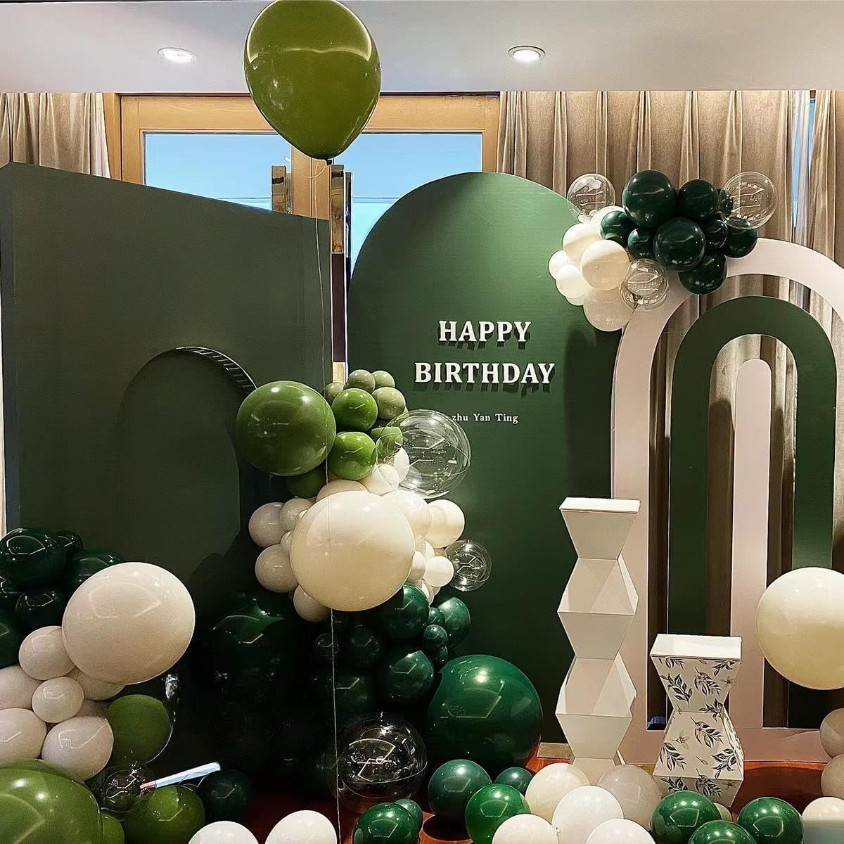 Green Black White Metallic Gold Balloons Garland Arch Kit, 146 Pcs Lime Dark Green Matte Black Confetti Gold Balloons for Graduation Football Soccer Army Birthday Party Decorations
