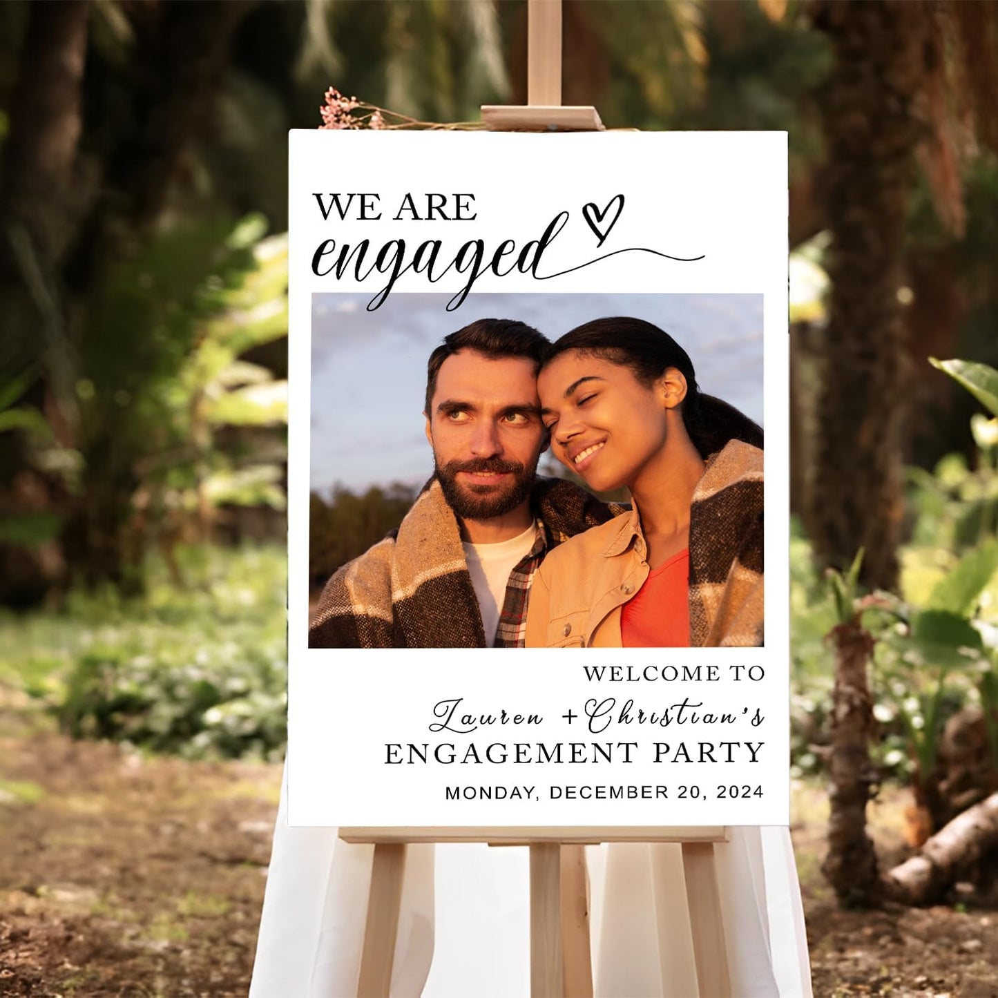 Minimalist Engagement Party Welcome Sign - We Are Engaged Photo Sign, Modern Printable