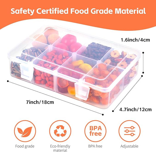 AQSXO 16 Pcs Snack Box Container, 8 Compartments Snack Containers Reusable Meal Prep Lunch Containers.