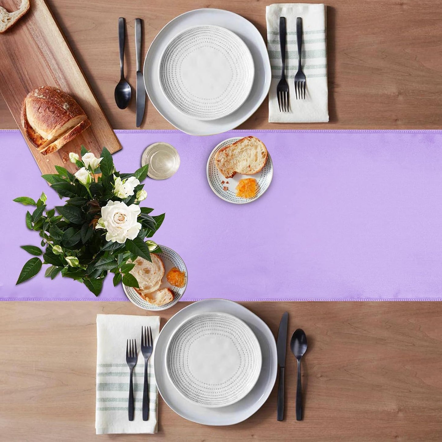 20 Pack Satin Table Runner 12 X 108 Inch Silk Table Runner for Party,Wedding, Birthday, Banquets,Decoration(Lavender)