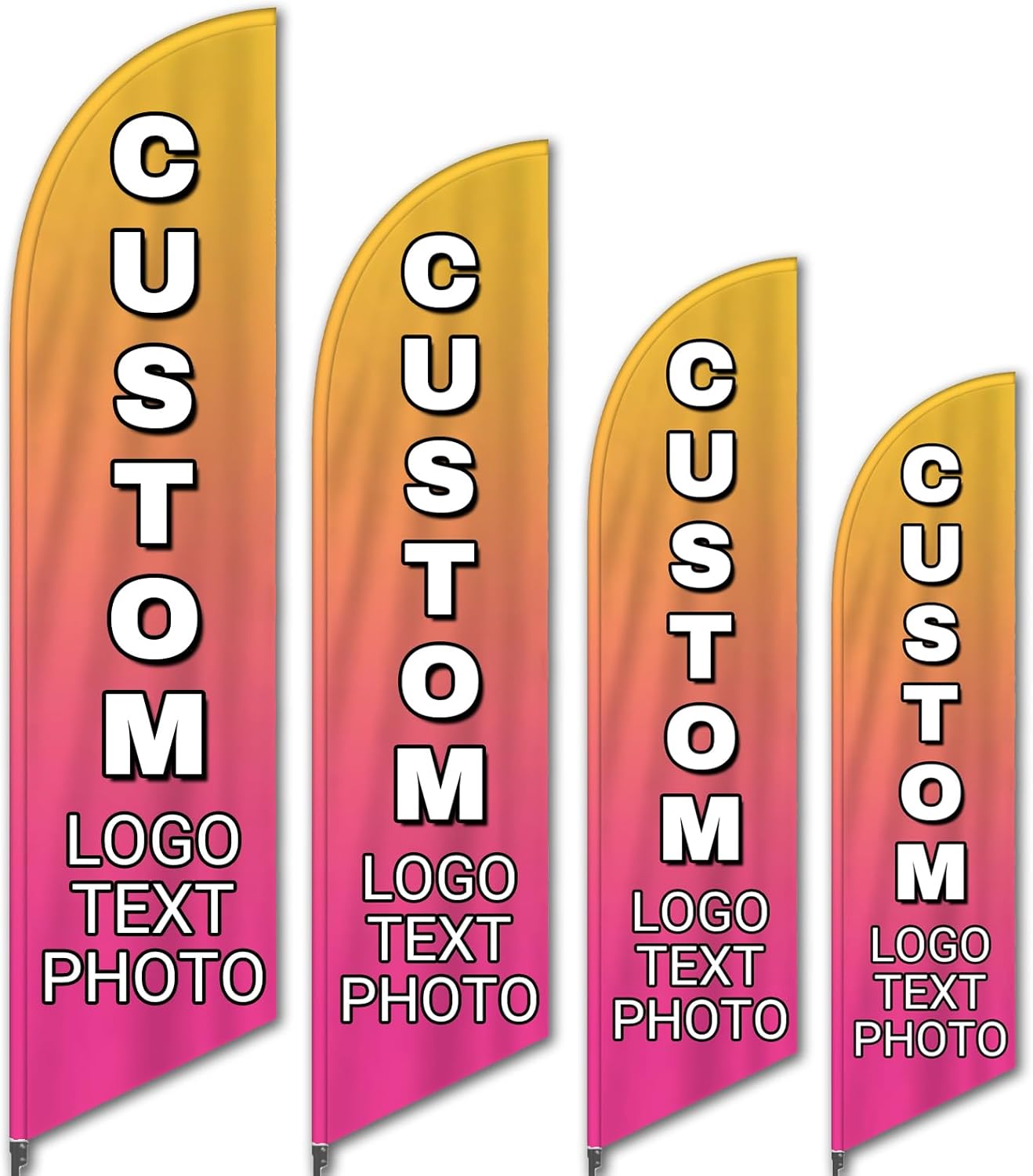 Custom Advertising Feather Flags for Outside Business 4 Sizes Personalized Advertising Flags Custom Logo Flag
