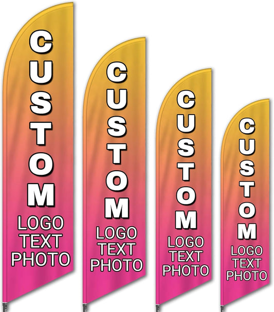 Custom Advertising Feather Flags for Outside Business 4 Sizes Personalized Advertising Flags Custom Logo Flag
