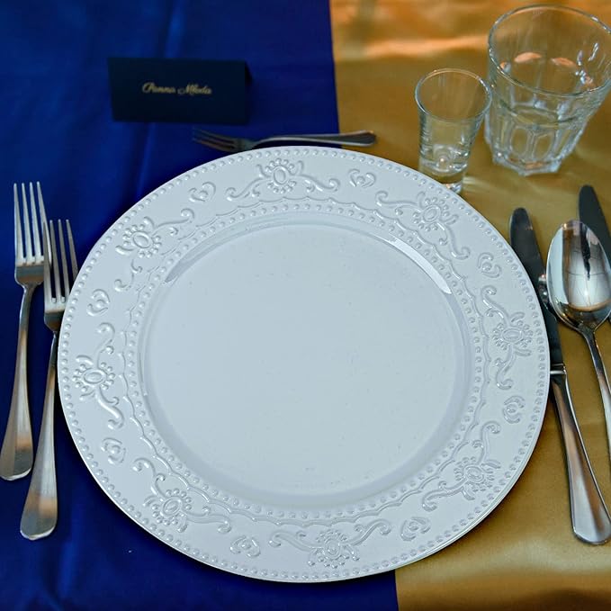 13-Inch Charger Plates, 6Pcs Dinner Plate Chargers Round Server Ware for Wedding, Party, Blue