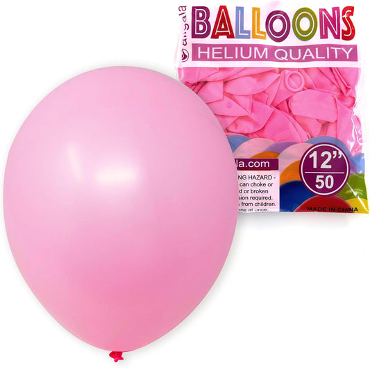 Allgala Pink Balloons 50 Pack 12 Inch Helium Grade Latex Bulk Balloon Pack Ideal for Birthday, Wedding, Bridal Party Baby Shower Decorations