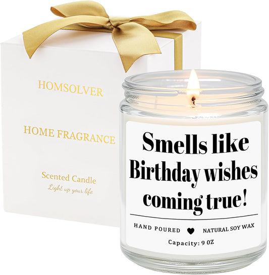 Homsolver Birthday Gifts for Women Men, 9OZ Lavender Scented Birthday Candles with 50+ Hours Burn Time, Unique Handmade Birthday Decorations for Her Him, 20st/30th/40th/50th/60th/70th Birthday Candle