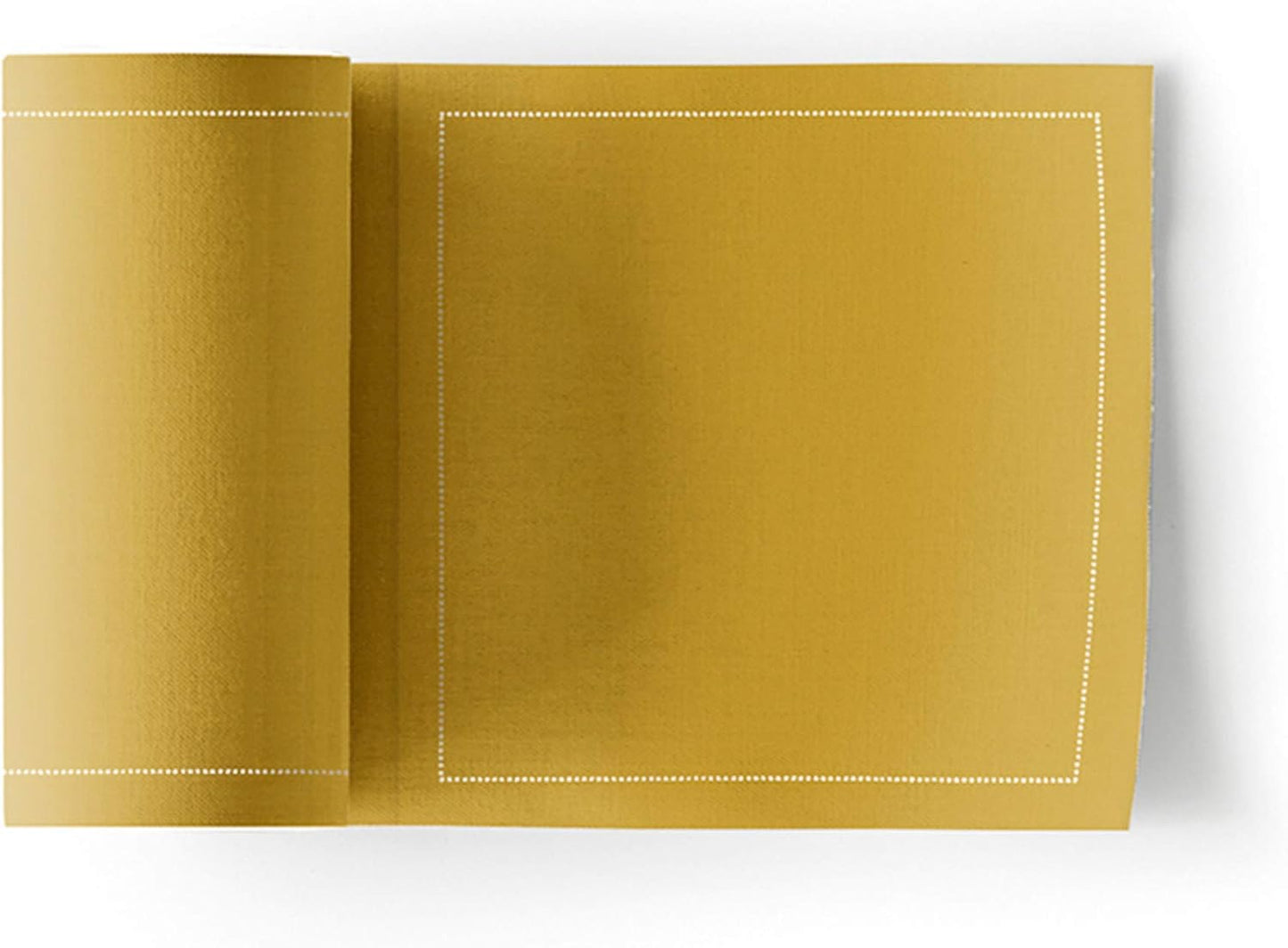 MY DRAP Cocktail Napkins, Reusable Cotton Napkins on a Roll 4.5 x 4.5 IN (100 Napkins, Curry)