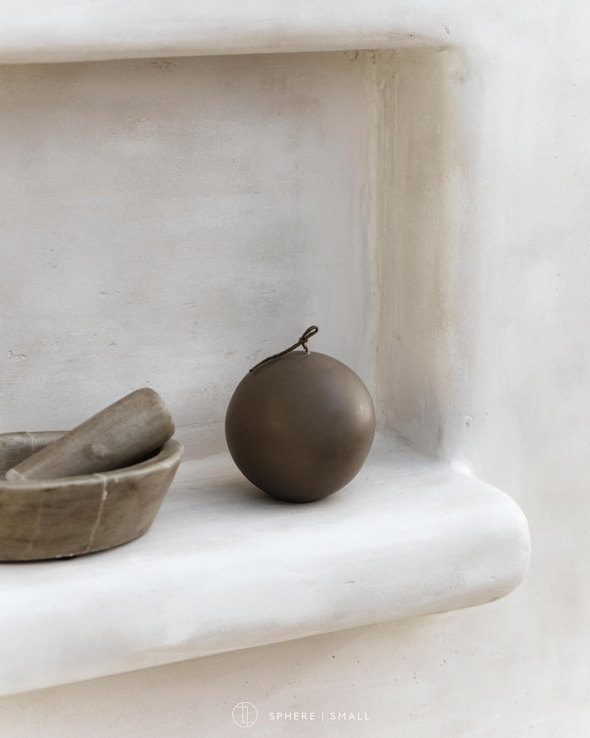 LAWA Sphere Candle - Beautiful Handmade Pillar Scented Soy Wax Elegant Aesthetic Candle Housewarming Gift Home Room Shelf Decor Idea (Kobicha, Small)