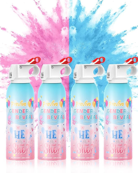 Previvo 4Pcs Gender Reveal Smoke Bombs with 100% Biodegradable Gender Reveal Fire extinguisher for Baby Shower Supplies (Pink+Blue)