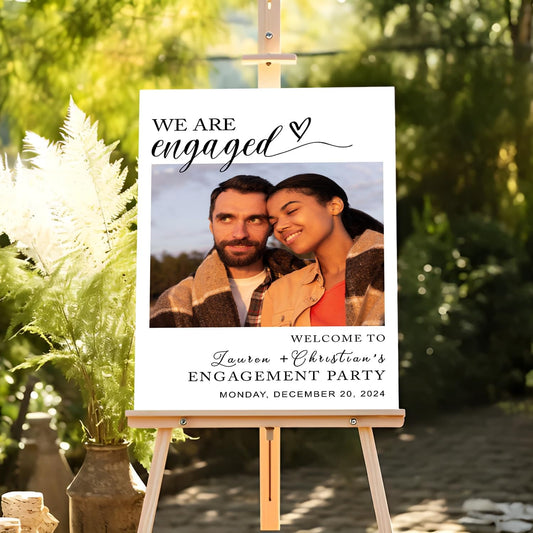 Minimalist Engagement Party Welcome Sign - We Are Engaged Photo Sign, Modern Printable