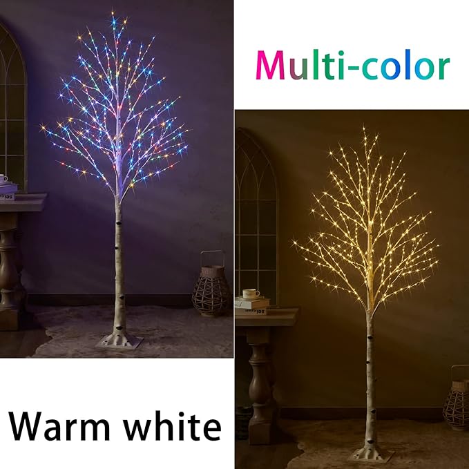 Fudios Lighted Birch Trees for Decoration 6FT Light up 330 LED Faux White Tree Plug in Artificial White Christmas Decor for Home Inside Xmas Wedding Party Gift Outdoor