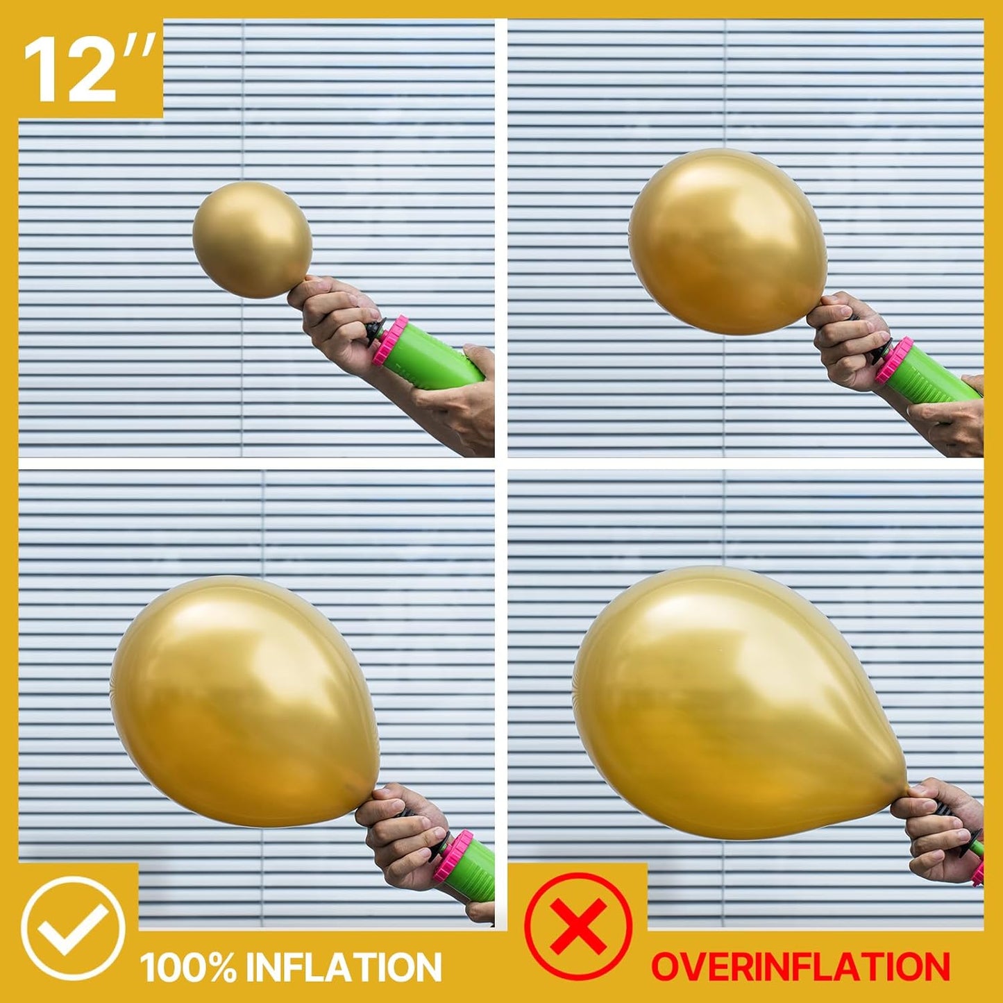 PartyWoo Metallic Gold Balloons, 140 pcs Gold Metallic Balloons Different Sizes Pack of 18 Inch 12 Inch 10 Inch 5 Inch Gold Balloons for Balloon Garland or Balloon Arch as Party Decorations, Gold-G101