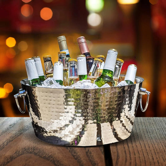 BREKX Double-Walled Insulated Steel Ice Bucket with 4 Champagne Flutes Combo Set - Champagne Ice Bucket for Parties, Wedding Gifts for the Couple, Mimosa Bar Supplies