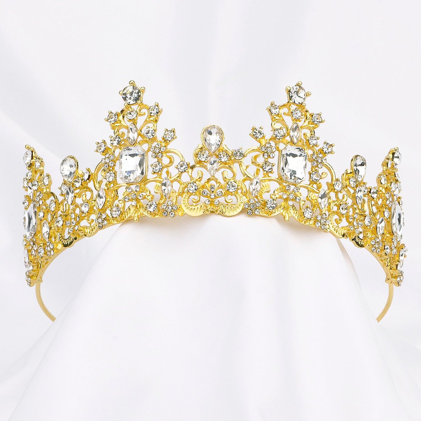 Didder Baroque Gold Crown for Princess, Bride, and Occasions - Tiara for Women, Girls, Wedding, Halloween, Christmas, Prom, Birthday Party