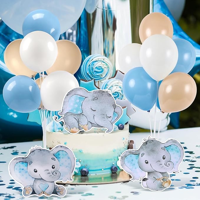 6 Sets Balloon Stand Kit for Table Elephant Baby Shower Tables Centerpiece with Balloon It's a Boy Baby Shower Decor for Elephant Theme Gender Reveal Birthday Party Decoration Supplies