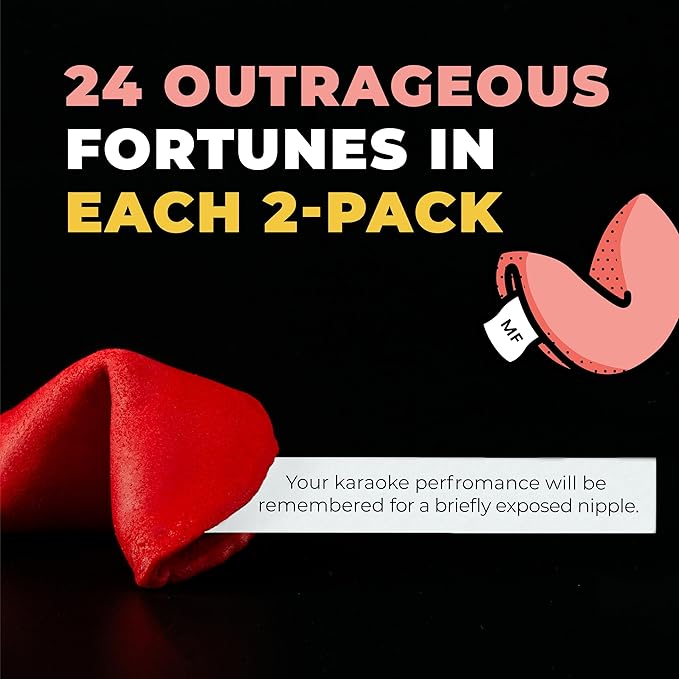 Miss Fortunes, Funny Fortune Cookies, The Two-Pack Shakur (Multi-pack of 2 Dozen Cookies) (Dirty Dozen + Boozy Dozen), 24.0 Count