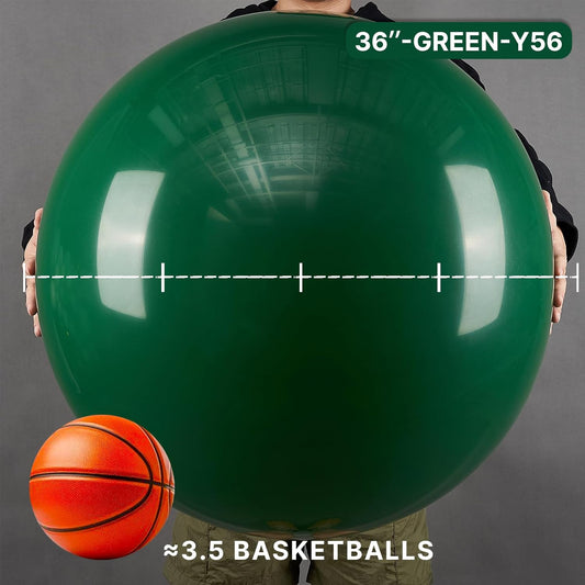 PartyWoo Dark Green Balloons 4pcs 36 Inch Emerald Hunter Forest Green Balloons for Wedding Boy Baby Shower Birthday Christmas Graduation Dinosaur Jungle Golf Theme Party Decorations Green-Y56
