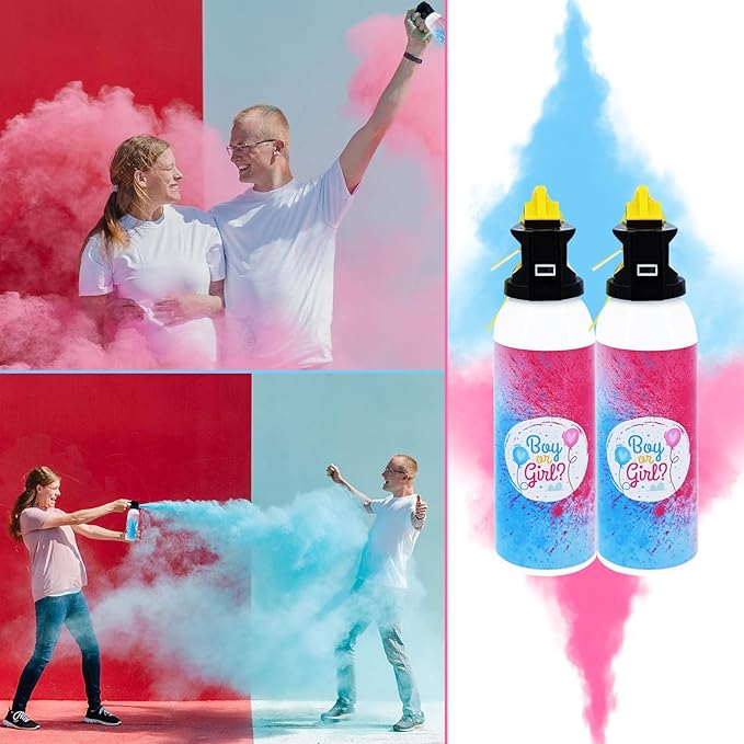Gender Reveal Fire Extinguisher Color Smoke-Set of 2,Baby Revel Extinguishers Smoke for Boy or Girl Gender Reveal Ideas,Fire Extinguishers Pink or Blue Smoke for Gender Reveal Decorations