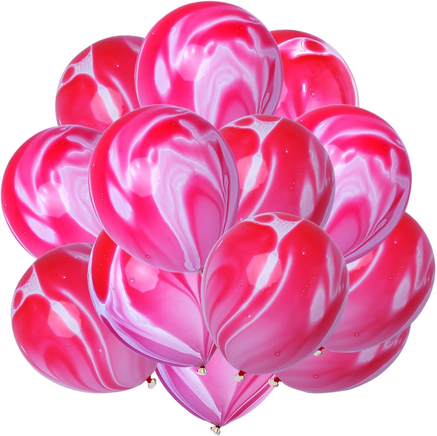 Pink Marble & Agate Latex Balloons - 12 Inch, 50PCS Pink Tie Dye Swirl Balloons for Birthday, Christmas, Valentine's Day & Wedding Celebrations