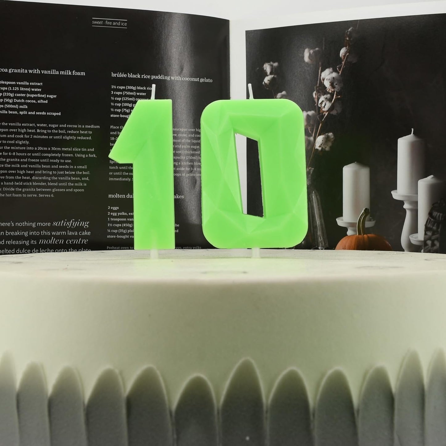 DERVENTA Large Birthday Candle Number 3D Luminous Green 3.7 inch Party Celebration Anniversary Decoration Cake Topper 1 Piece (Luminous Green Number 11)