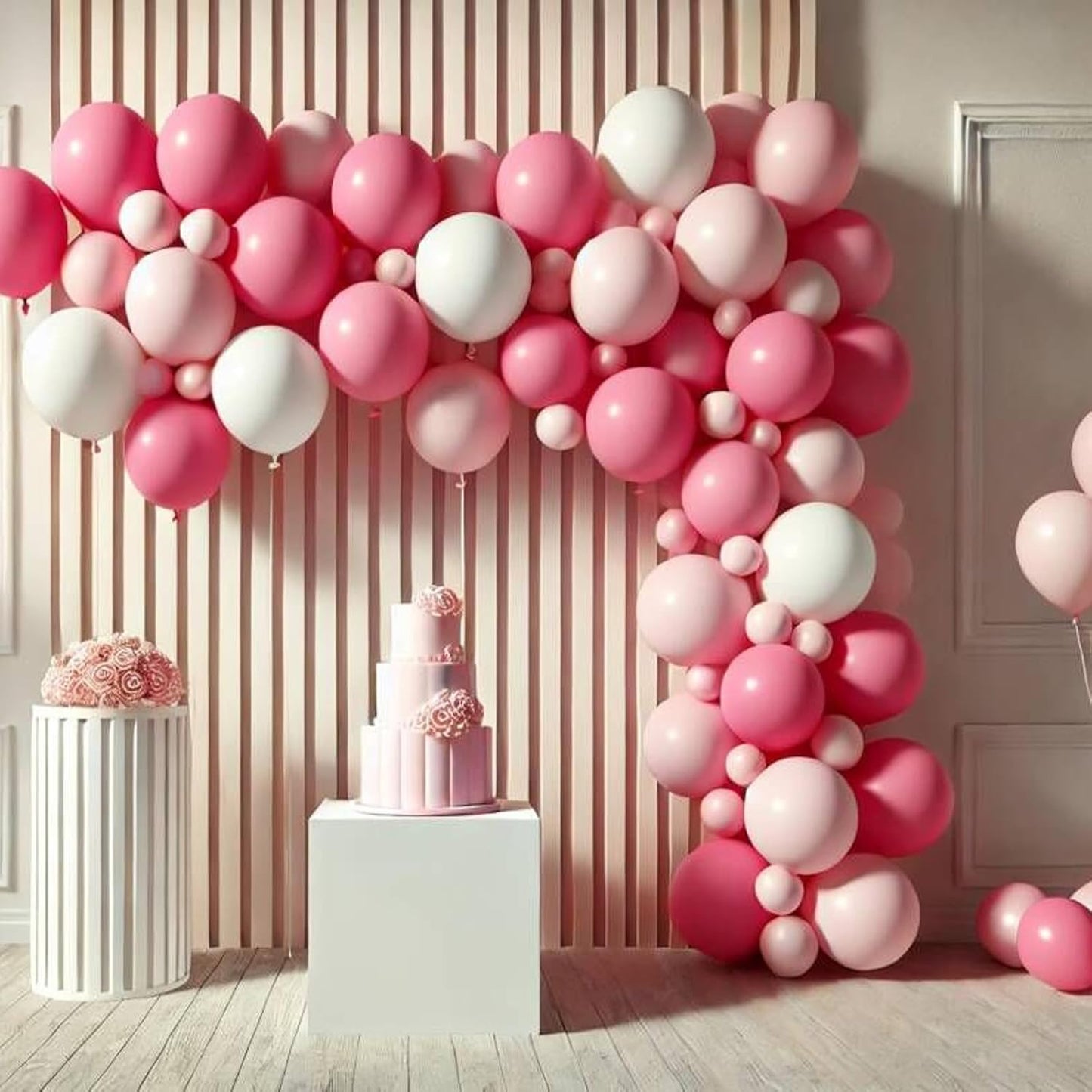 Rose Red Balloons, Scmdoti Fuschia Pink balloons Balloons Different Sizes 18 12 10 5 Inches, Pink Red Balloon Garland Arch for Boho Party Birthday Baby Shower Bridal Shower Decorations(Rose Red)